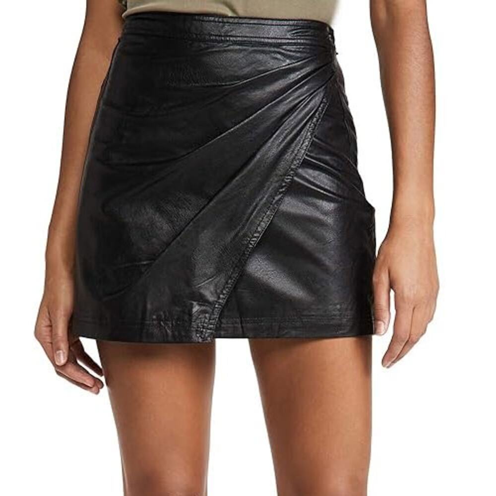 Free People Fake Out Faux Leather Wrap Mini Skirt - Size XS